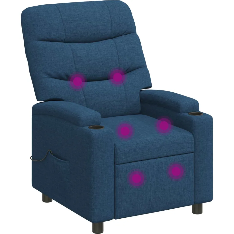 vidaXL Massage-relaxstoel Blauw 75 x 93 x 102 cm Stof