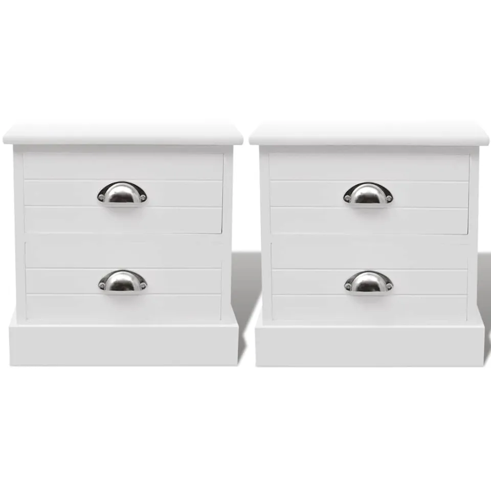 vidaXL Nachtkastjes Franse stijl 2 stuks wit