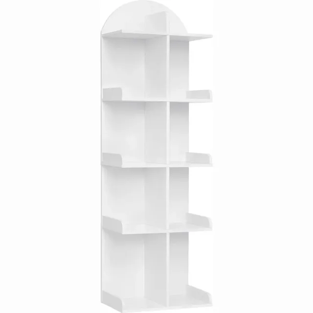 Klarven Boekenkast Wit - Ruimtebesparende Boekenkast - Boekenkast Kind - Boekenkast Kinderkamer - Boekenkastje - Bookcase - 10 Open Vakken op 5 Niveaus, Stabiel en Ruimtebesparend - B40xh126xd24cm
