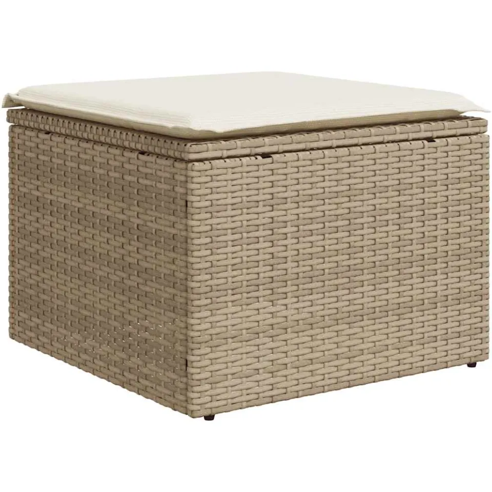 vidaXL 2-delige Loungeset met kussens poly rattan acacia beige, foto 4