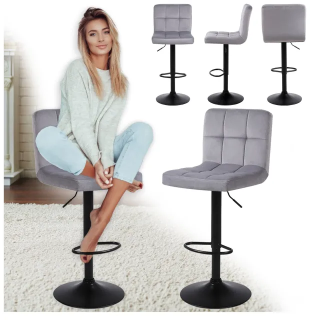 VELACO Hoker RAFA Grijs Velours - Stijlvol & Comfortabel