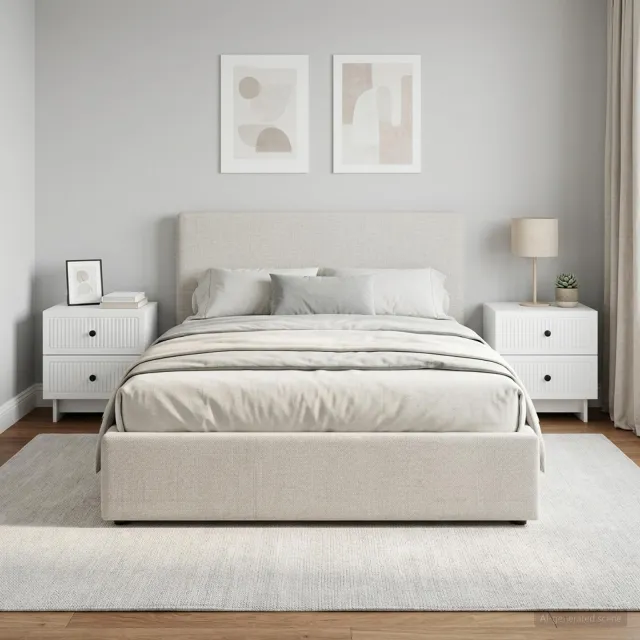 vidaXL Nachtkastje 2 st Wit 43 x 34,5 x 47,5 cm Bewerkt hout, foto 2