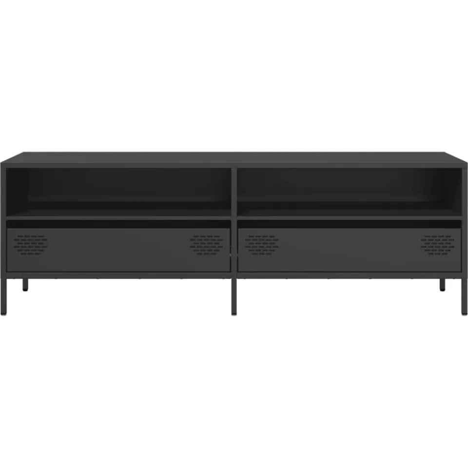 vidaXL Tv-meubel 135x39x43,5 cm koudgewalst staal zwart, foto 4
