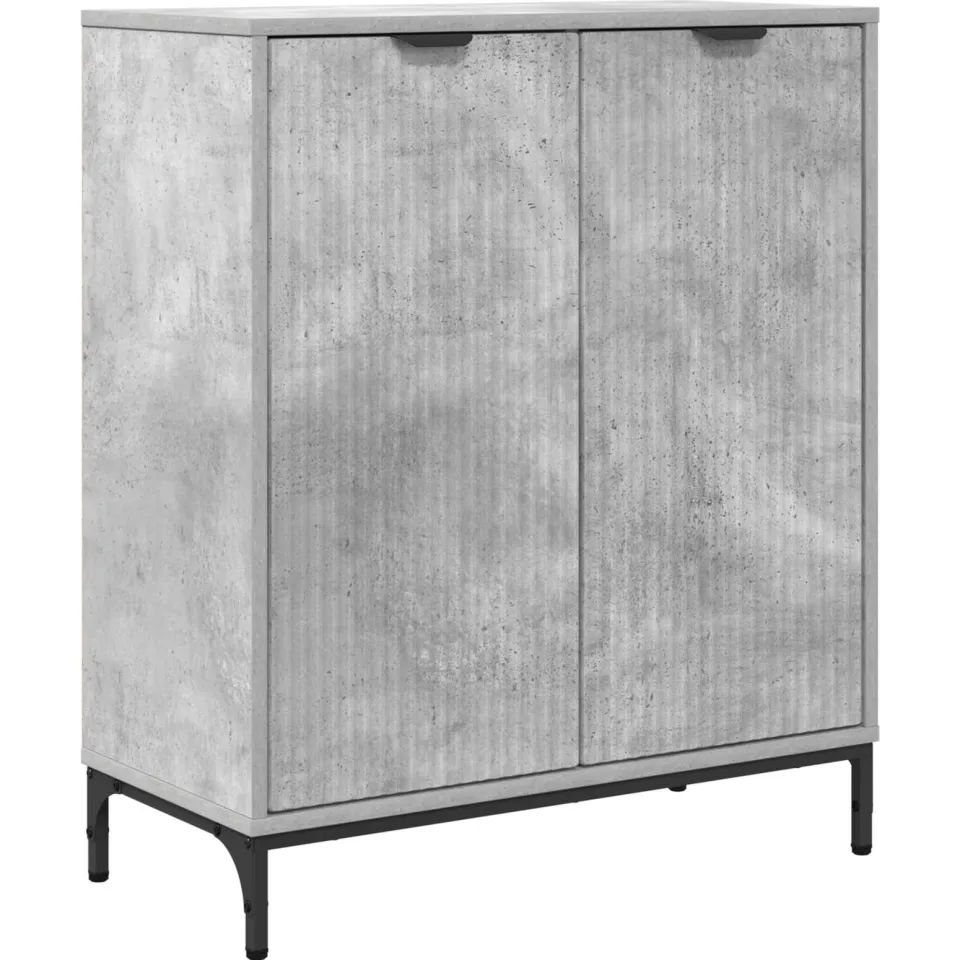 vidaXL Dressoir Beton Grijs 69,5 x 33 x 82 cm Bewerkt hout, foto 3