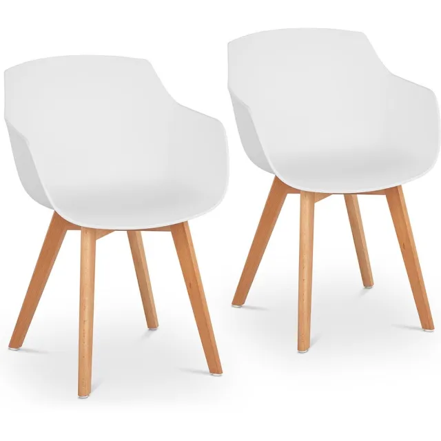 Stoel - set van 2 - tot 150 kg - zitting 41 x 40 cm - wit - Fromm & Starck