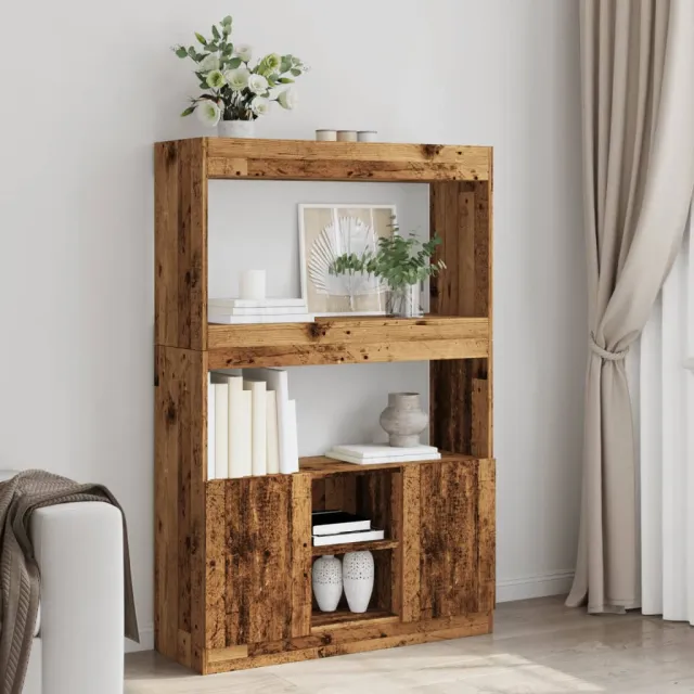 vidaXL Hoge kast 92x33x140 cm bewerkt hout oud houtkleurig Bruin