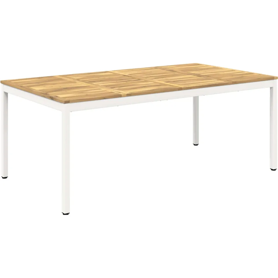 vidaXL Tuindiner tafel NAARDEN Wit 196 x 100,5 x 75 cm, foto 3
