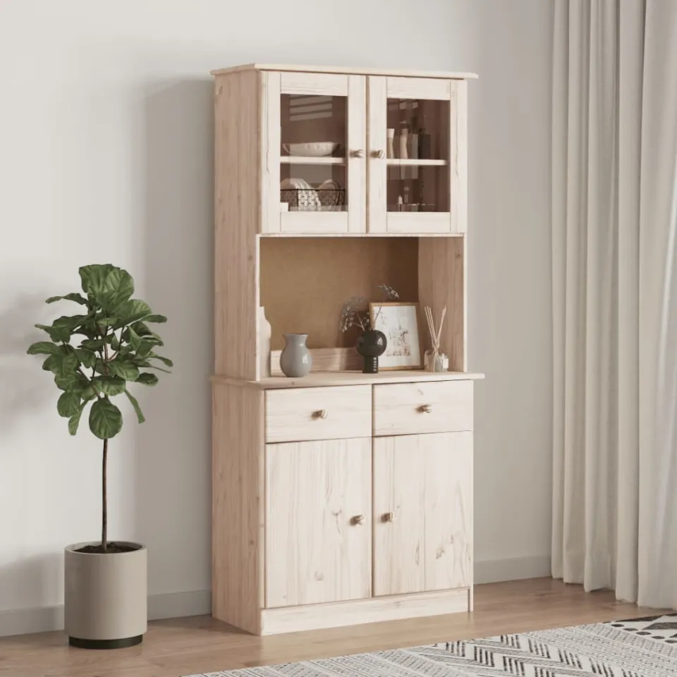 vidaXL Opzetkast ALTA 77x30x92 cm massief grenenhout bruin, foto 3