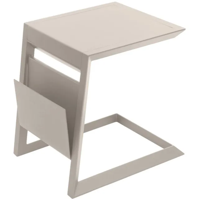 Hespéride Vierkante bijzettafel van aluminium ALLURE Argile