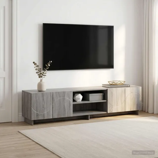 vidaXL TV-standaard 180 x 34,5 x 40 cm Grijs Sonoma Bewerkt hout