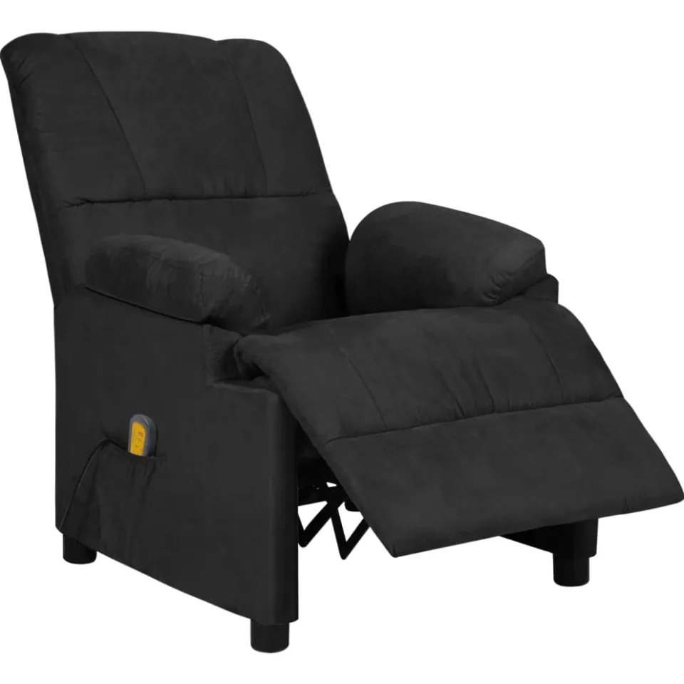 vidaXL Massagestoel microvezelstof zwart, foto 3