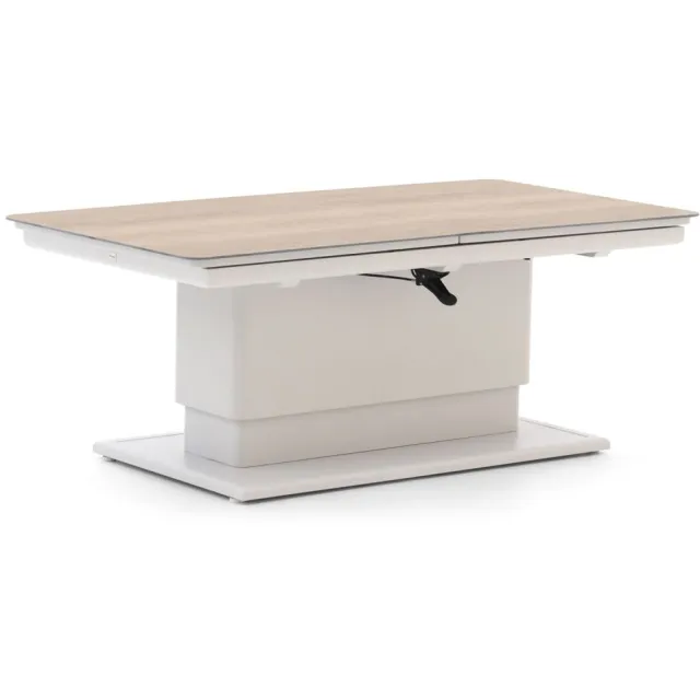 Bellagio tuinmeubelen Bellagio Alimini lounge/dining tuintafel 132/182x70x51/67.5cm verstelbaar uitschuifbaar Wit