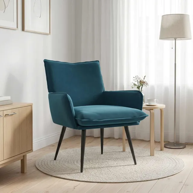 vidaXL Fauteuil Blauw fluweel