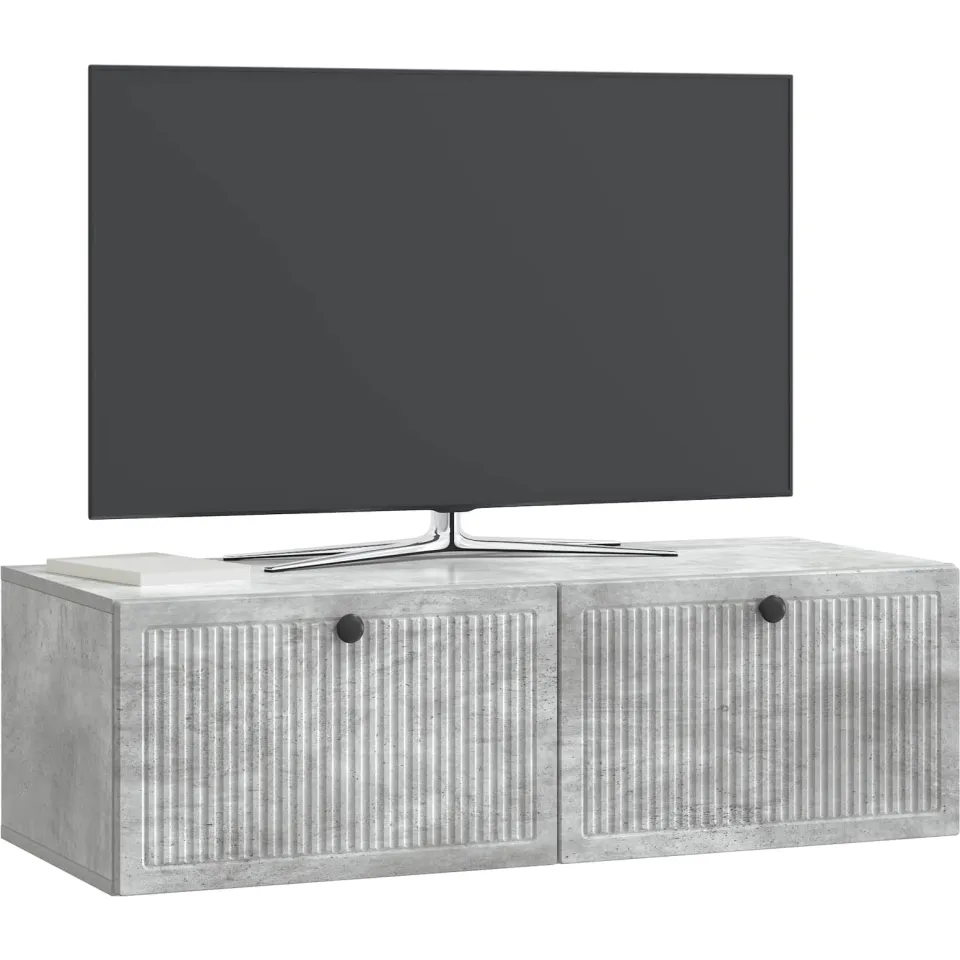 vidaXL Wandbeugel TV-kast Betongrijs 98 x 41 x 30 cm Bewerkt hout