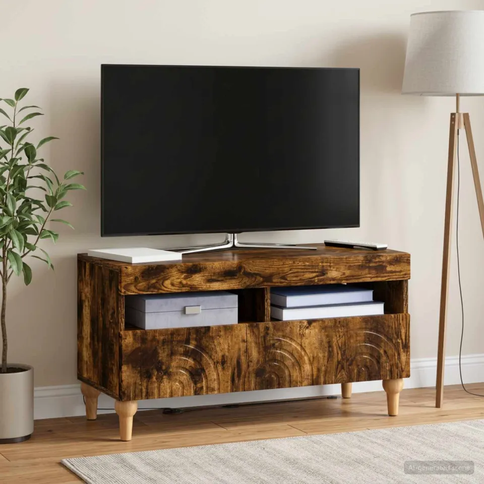 vidaXL LED tv-meubel ALKMAAR 81 x 35 x 43 cm Gerookt eiken, foto 4