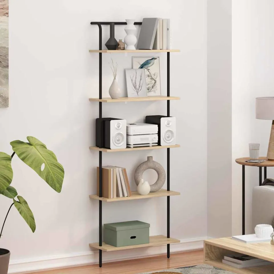vidaXL Boekenkast 5-laags 60 x 24 x 168 cm Bewerkt hout Sonoma Eiken, foto 4