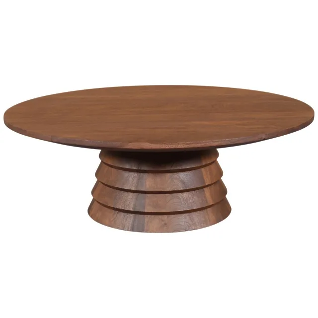 DÉJA Living Salontafel Marín - Rond Donkerbruin Mangohout - 90x90x31cm