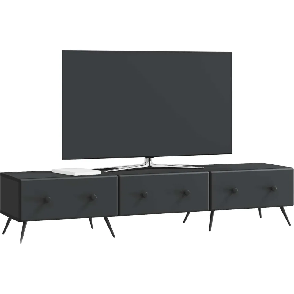 vidaXL TV-kast met lade Zwart 147 x 34,5 x 30 cm Bewerkt hout, foto 3