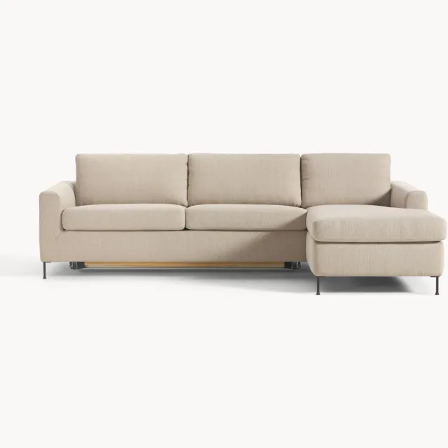 Westwing Collection Slaapbank Cucita (3-zits) met matras beige