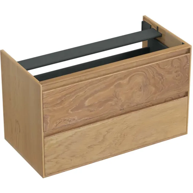Forzalaqua Onderkast Forzalaqua Reno 100x51x60 Cm 2 Lades Softclose Eiken Smoke