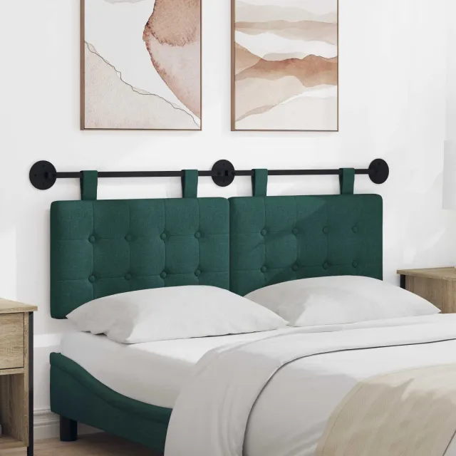 vidaXL Hangend hoofdbord Stof Groen