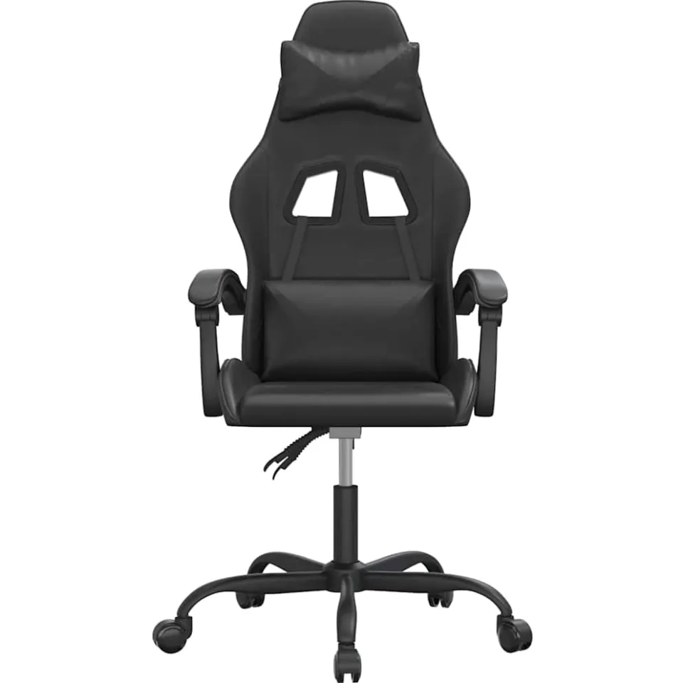 vidaXL Gamestoel draaibaar kunstleer zwart