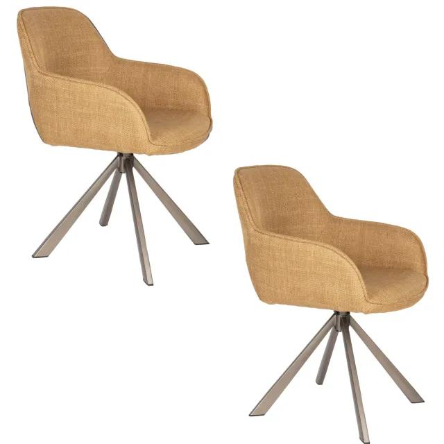 Housecraft Living Toye eetkamerstoel set van 2 geel