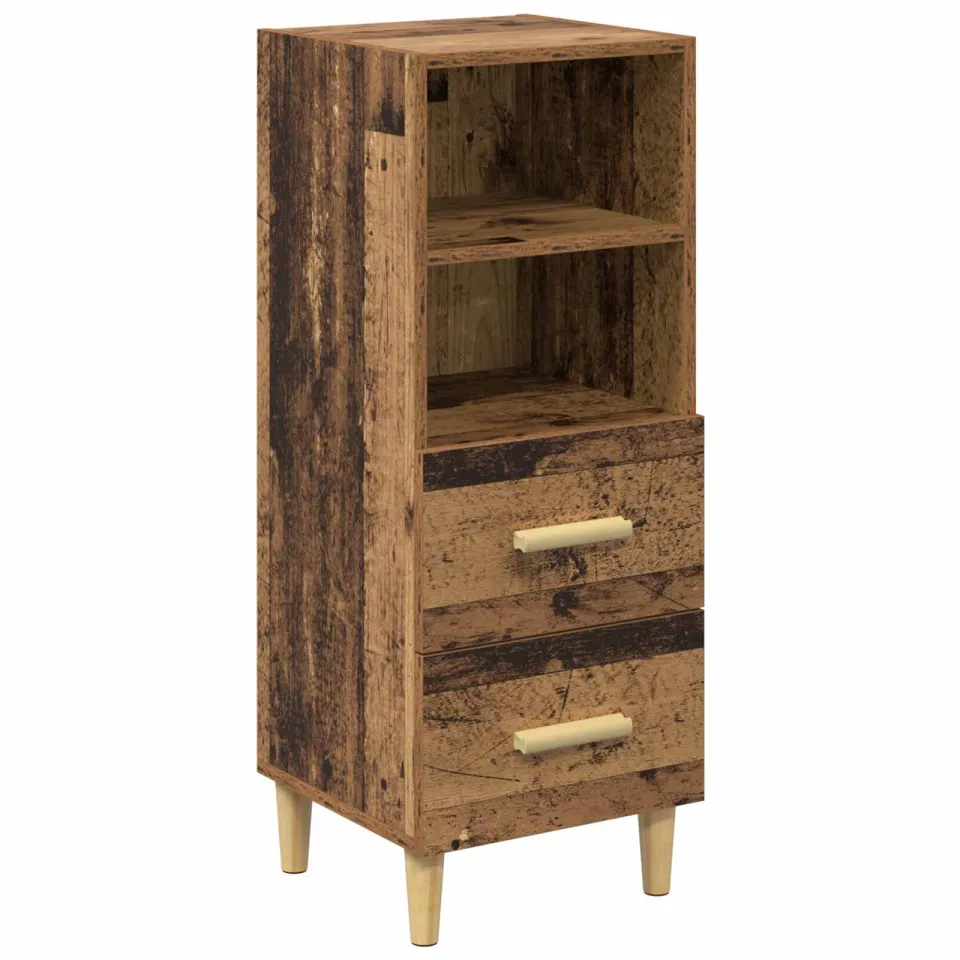 vidaXL Dressoir Oud hout 34 x 34.5 x 90 cm Bewerkt hout bruin, foto 3