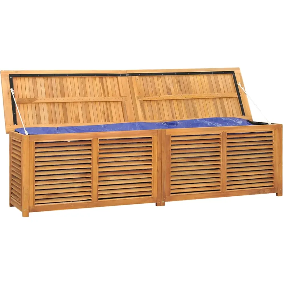 vidaXL Tuinbox met zak 200x50x55 cm massief teakhout bruin, foto 4