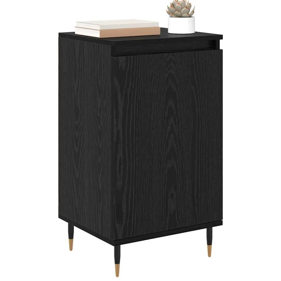 vidaXL Dressoir 2 st Zwart Eiken 40 x 35 x 70 cm