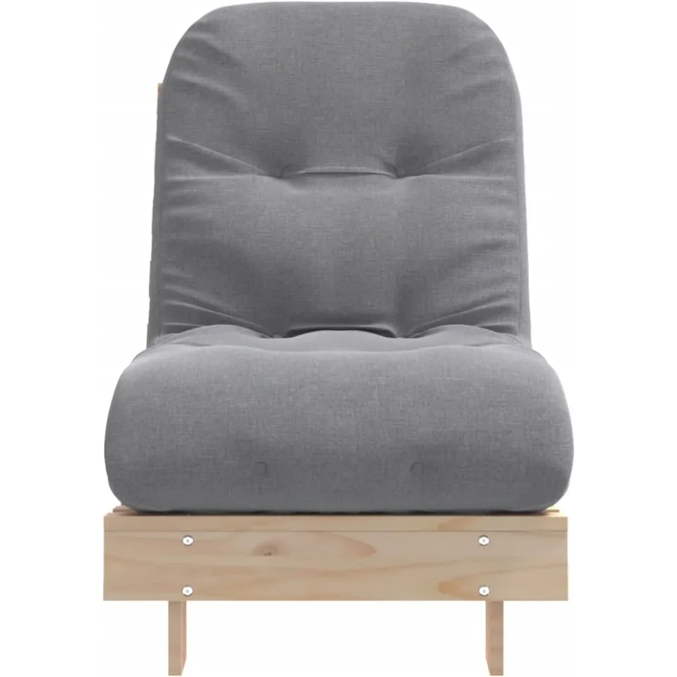 vidaXL Futon slaapbank met matras 60x206x11 cm massief grenenhout bruin, foto 4
