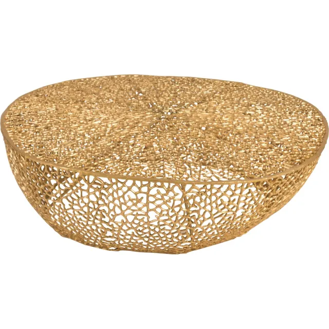 J-Line salontafel Rond Laag Koraalpatroon - aluminium - goud