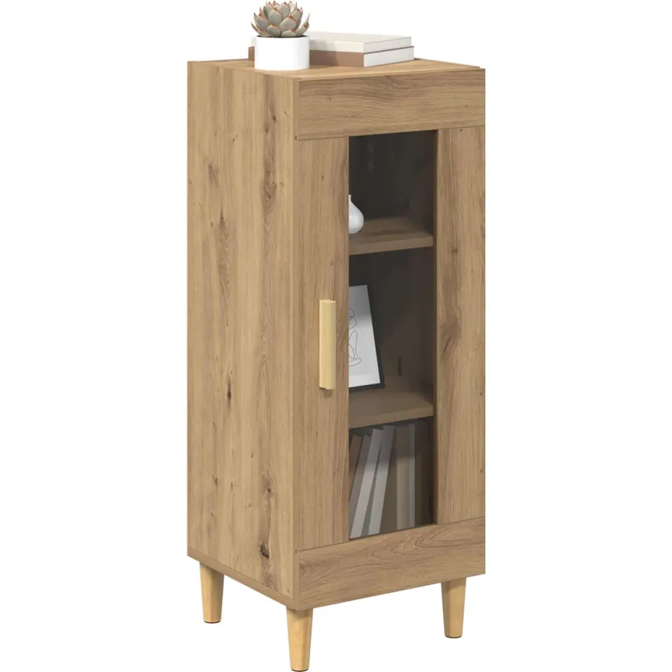vidaXL Dressoir Artisan Eiken 34.5 x 32.5 x 90 cm Bewerkt hout
