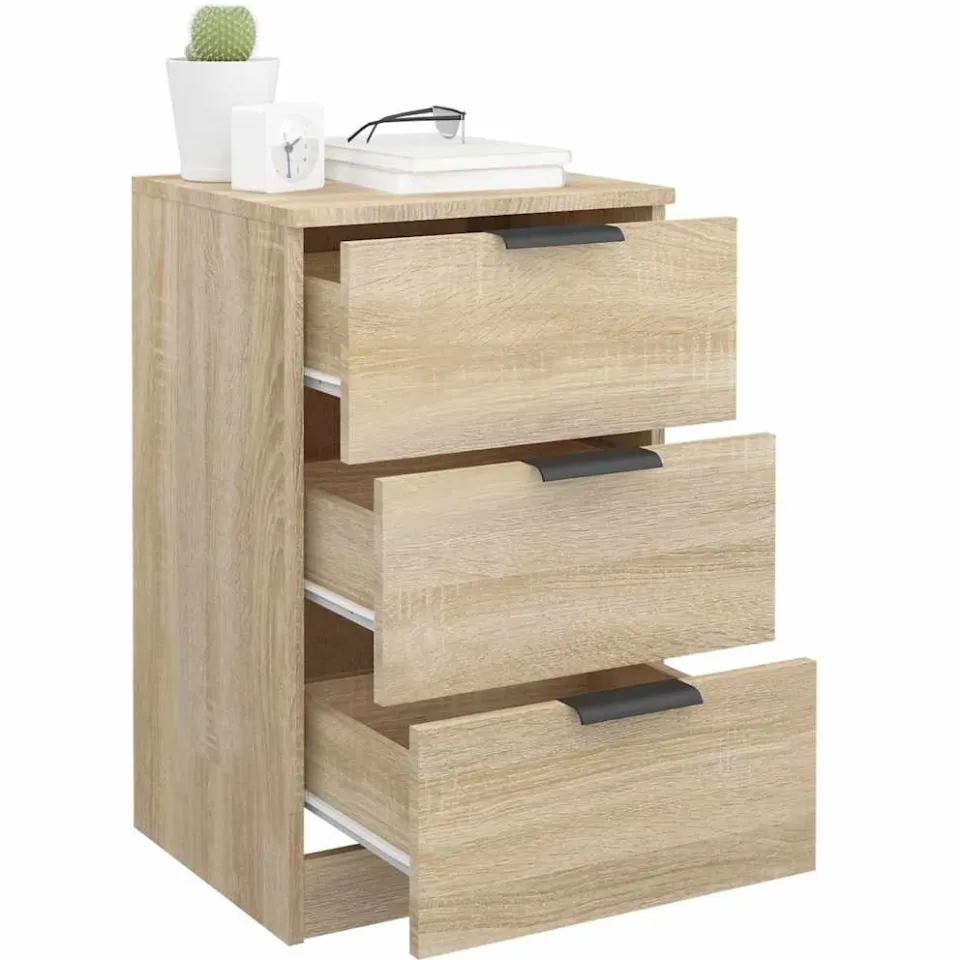 vidaXL Nachtkastjes 2 st 40x36x65 cm sonoma eikenkleurig, foto 4