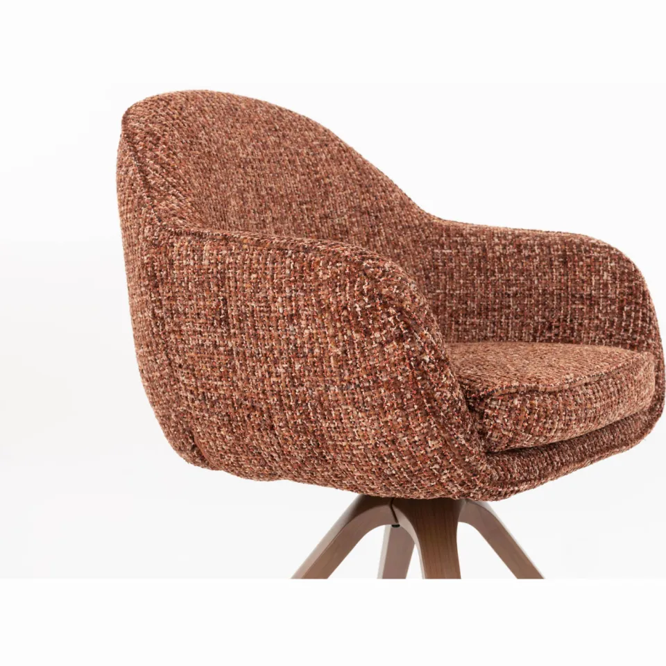 Housecraft Living Batoul draaibare eetkamerstoel rood, foto 4
