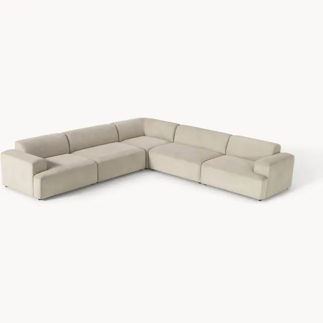 Westwing Collection XL hoekbank Melva van corduroy Beige