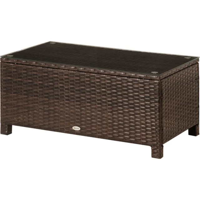 Zenzee Tuintafel - Tuintafeltje - Balkontafel - Bijzettafel - Koffietafel - Poly Rattan - Bruin - 85 cm x 50 cm x 39 cm