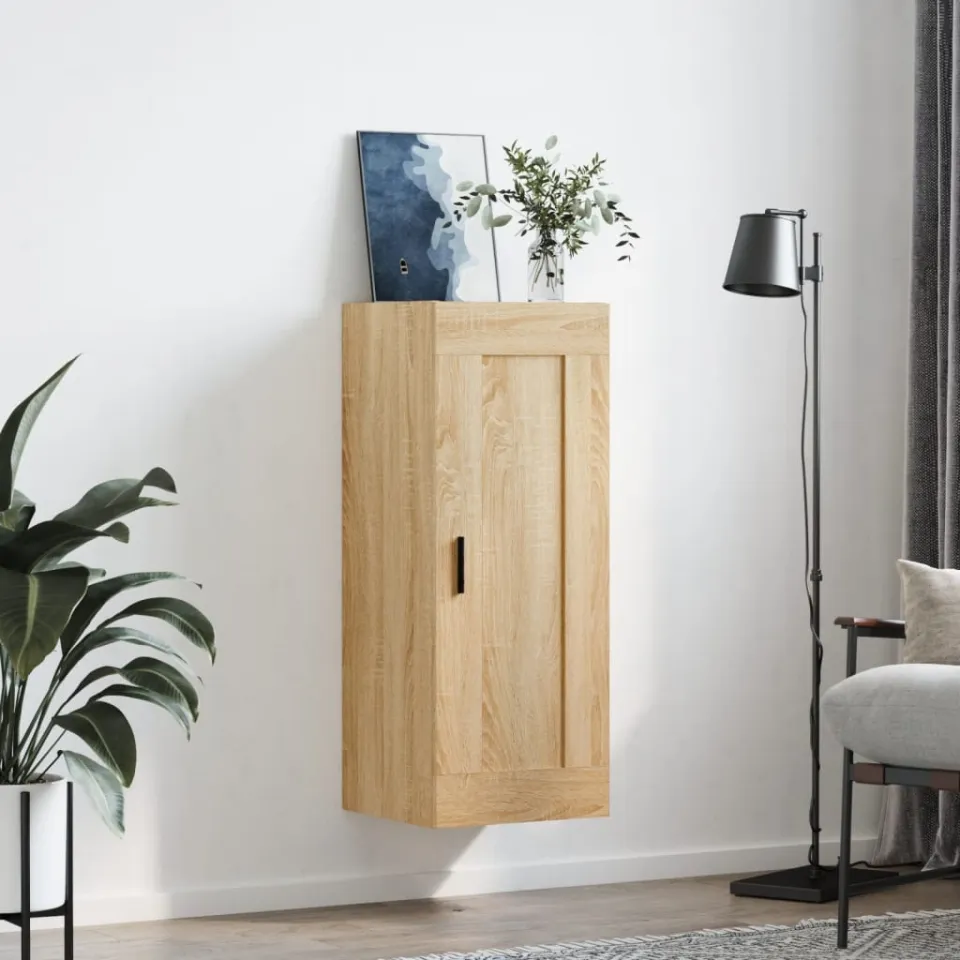vidaXL Wandkast 34,5x34x90 cm bewerkt hout sonoma eikenkleurig, foto 3