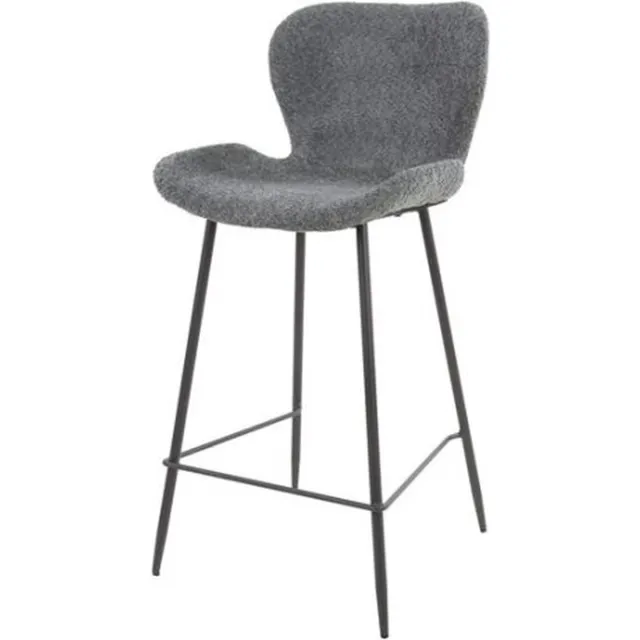 Meubelplaats Barstoel Justin - Bouclé grijs | Meubelplaats - barstoelen set van 4 boucle grijs