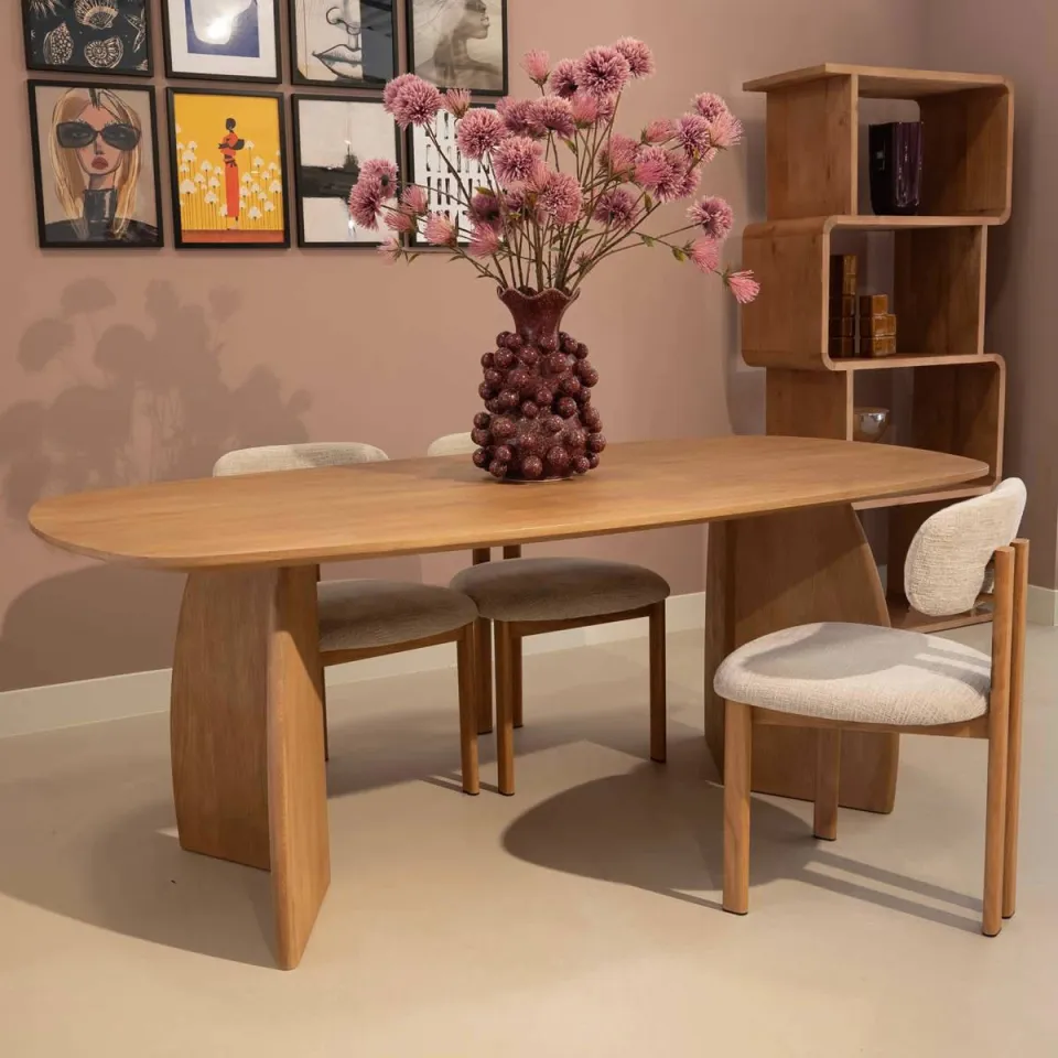 Giga Meubel Eettafel Majada - Deens Ovaal Naturel Mangohout - 300x100x76cm, foto 3