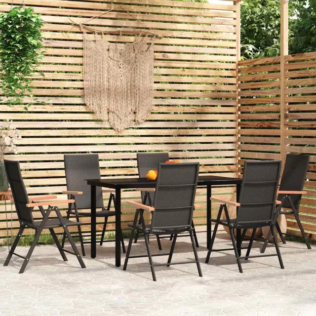 vidaXL 7-delige Tuinset zwart, foto 2