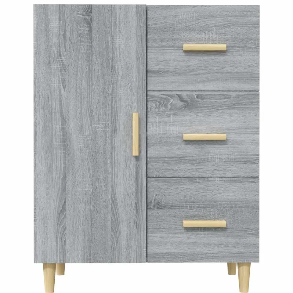 vidaXL Dressoir 69,5x34x90 cm bewerkt hout grijs sonoma eikenkleurig, foto 4
