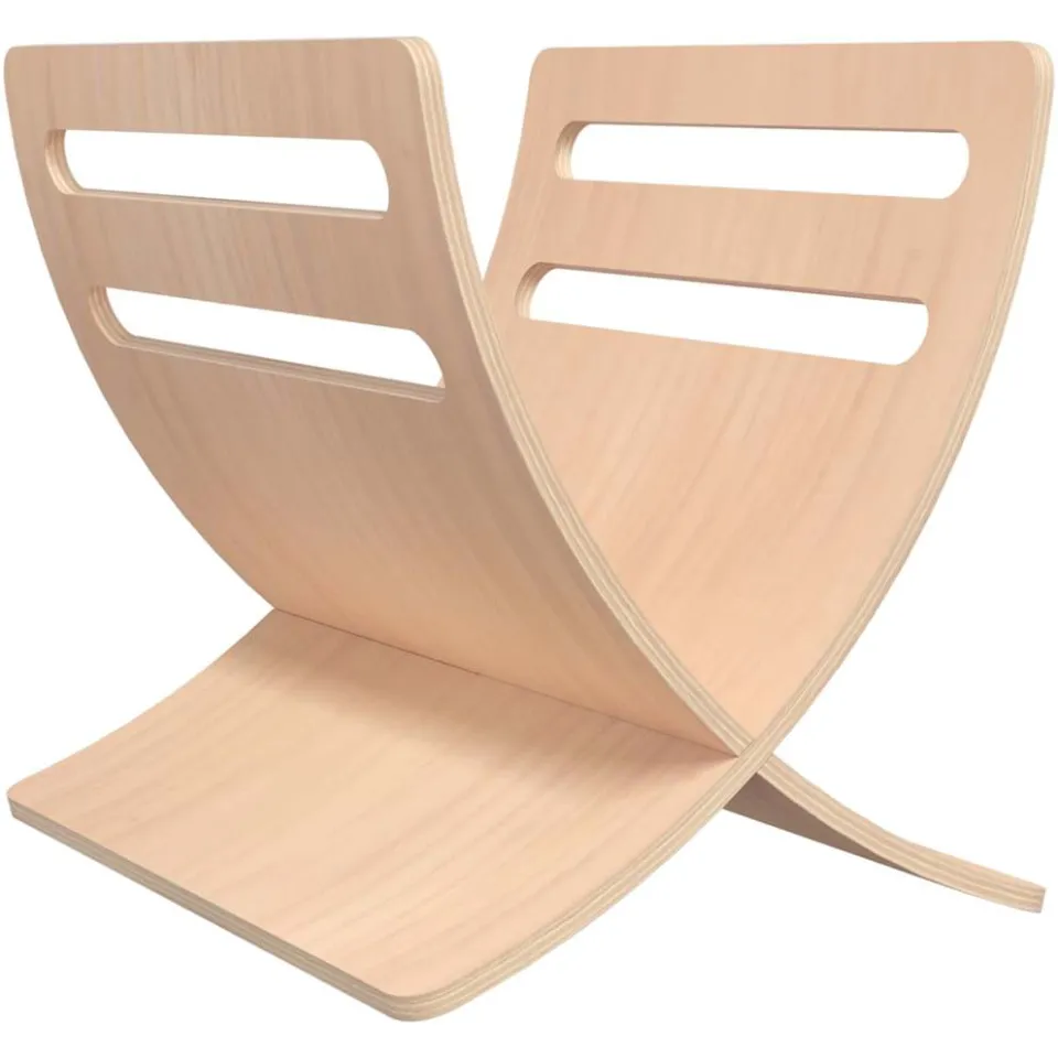 vidaXL Tijdschriftenrek vloermodel hout naturel Beige