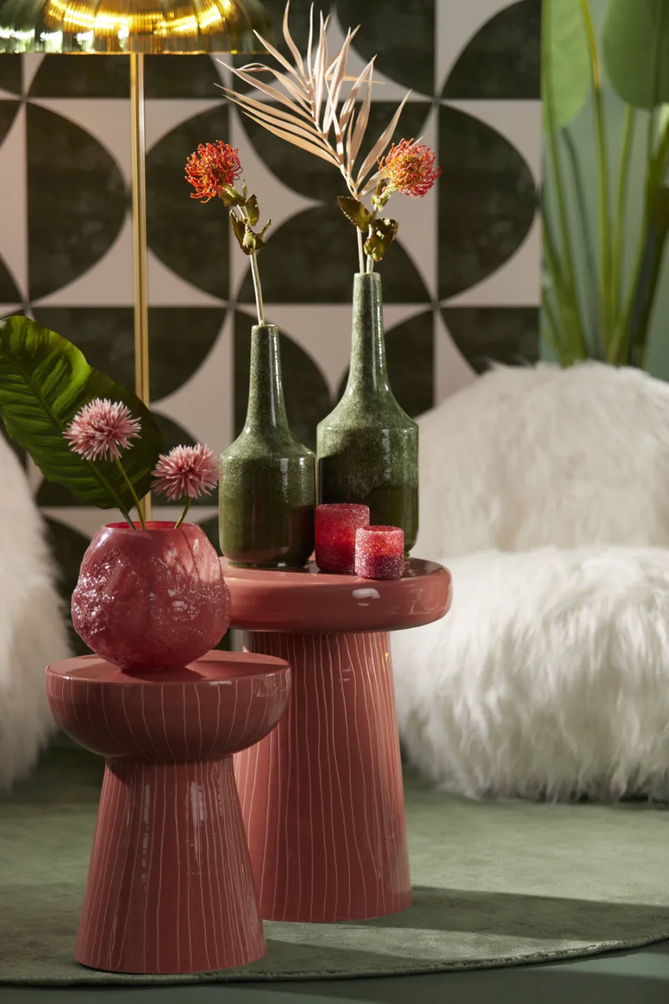 Light & Living Nunoa bijzettafel rood, foto 2