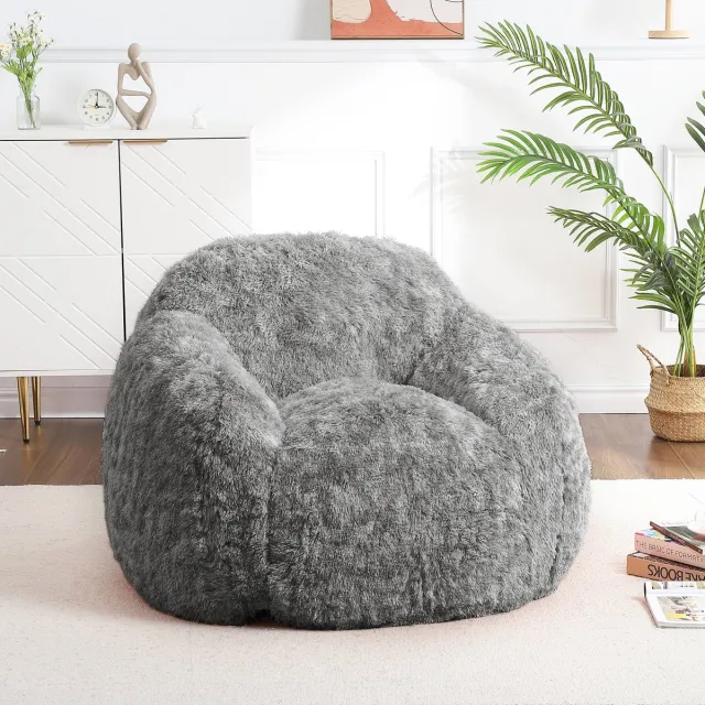 Danky Zitzak Fauteuil Met Armleuningen - Wasbare Hoes - 94x94x64cm - Zwart