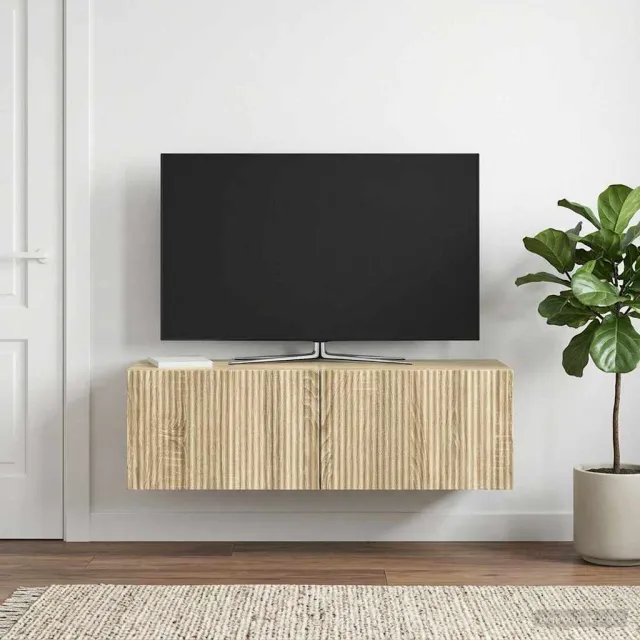 vidaXL Wandbeugel TV-kast 98 x 31 x 30 cm Sonoma Eiken Bewerkt hout Bruin