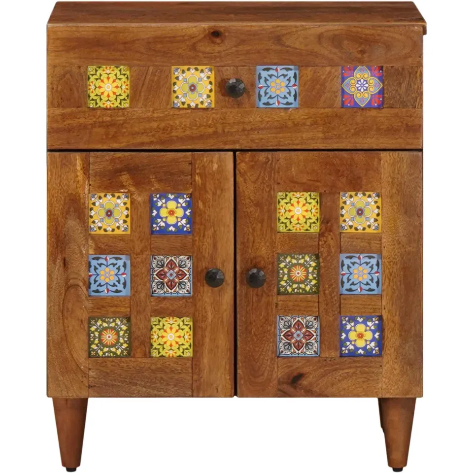 vidaXL Nachtkastje Bruin 50 x 33 x 60 cm Massief Mango Hout, foto 4
