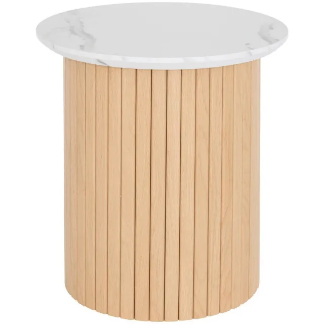 Atmosphera Créateur d'intérieur® Bijzettafel met marmereffect en houten lattenonderstel HOMELYA Multicolore
