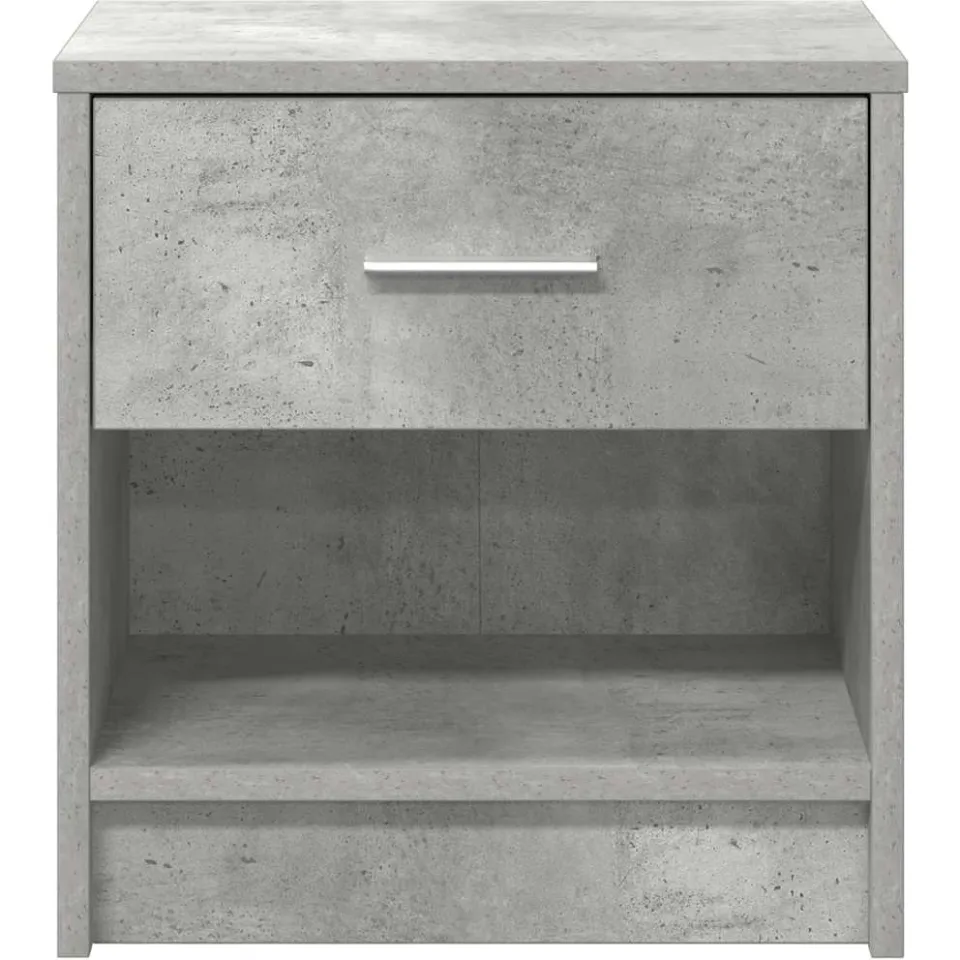 vidaXL Nachtkastjes 2 st met lade 39x28x41 cm betongrijs Bruin
