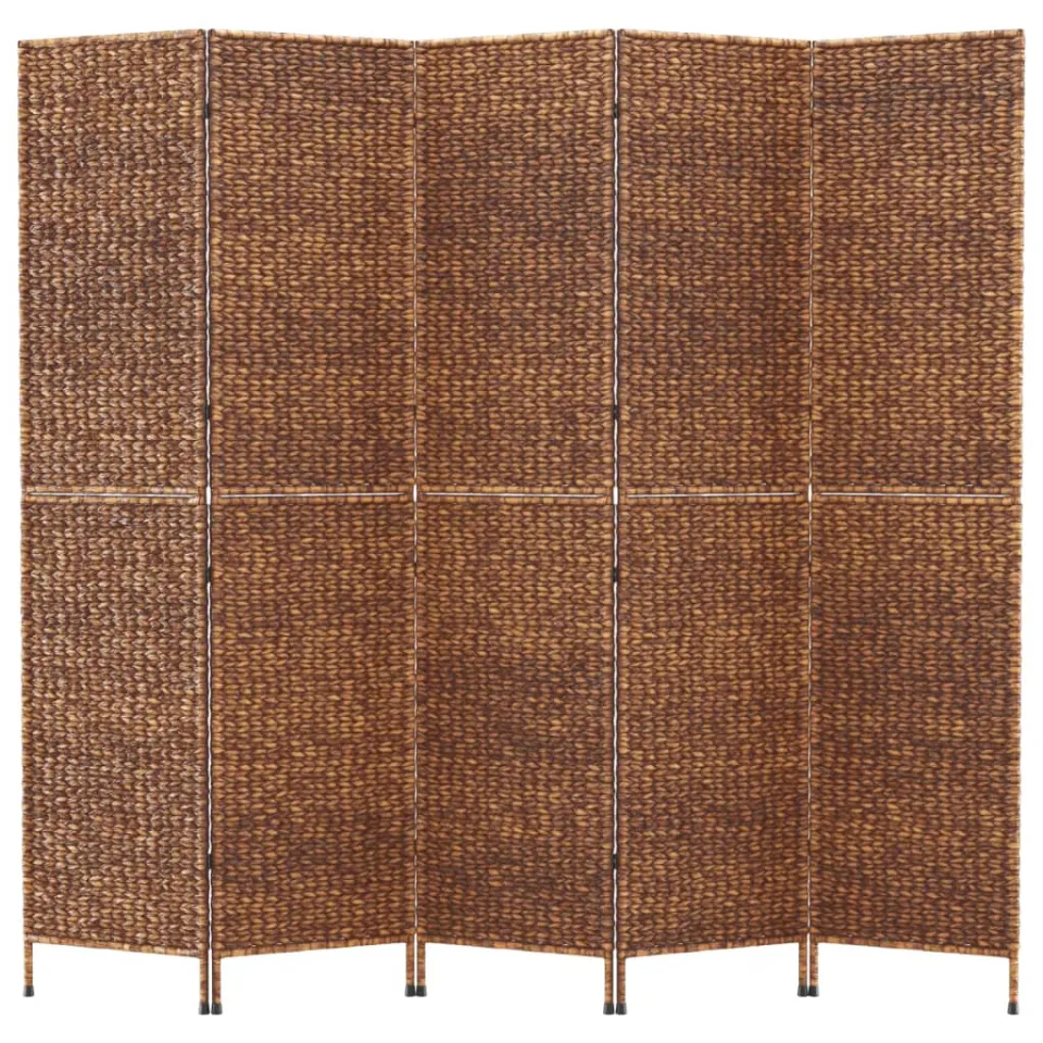 vidaXL Kamerscherm met 5 panelen 205x180 cm waterhyacint bruin, foto 3
